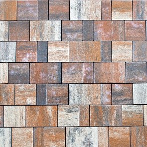 Тротуарная плитка вибропрессованная Старый город Ландхаус Color Mix тип 4 Койот | 240х160х80 | BRAER