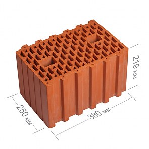 Керамический блок 38 с пазогребневым соединением | 380x250x219 | МАГМА